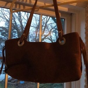 Genuine brown suede bag